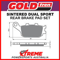 Goldfren Yamaha YZF-R6 2003-2017 Sintered Dual Sport Rear Brake Pads GF021-S3