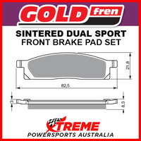 Goldfren Yamaha TT-R125L Big Wheel 2000-2017 Sintered Dual Sport Front Brake Pad GF034-S3