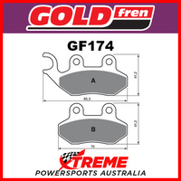 SYM Symphony SR 50 2010-2015 Goldfren Sinter Dual Sport Front Brake Pad GF174S3