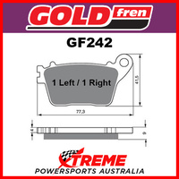 Yamaha YZF-R1M 15-16 Goldfren Sintered Dual Sport Rear Brake Pads GF242S3