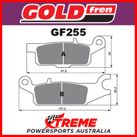 Yamaha YFM 700 Grizzly EPS 07-14 Sinter Off Road Rear Left Brake Pads GF255K5