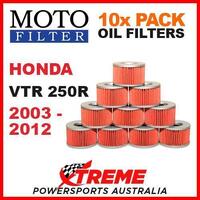 10 PACK MOTO FILTER OIL FILTERS HONDA VTR250R VTR 250R 2003-2012 SPORT BIKE ROAD
