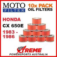10 PACK MOTO FILTER OIL FILTERS HONDA CX650E CX 650E 1983-1986 MOTORCYCLE