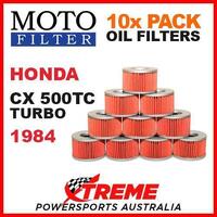 10 PACK MOTO FILTER OIL FILTERS HONDA CX500TC CX 500TC TURBO 1984 MOTORCYCLE