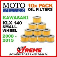 10 PACK MX MOTO FILTER OIL FILTERS KAWASAKI KLX 140 KLX140 SMALL WHEEL 2008-2015