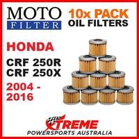 10 PACK MOTO OIL FILTERS HONDA CRF250R CRF250X CRF 250R 250X 2004-2016 DIRT BIKE
