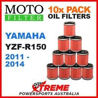 10 PACK MOTO MX OIL FILTERS YAMAHA YZFR150 YZF R150 R15 2011-2014 ROAD SUPERBIKE