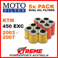 5 PACK MOTO MX OIL FILTERS KTM 450EXC 4T 450 EXC 4 STROKE 2003-2007 ENDURO BIKE