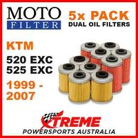 5 PACK MOTO MX OIL FILTERS KTM 520EXC 525EXC 520 525 EXC 4T 4 STROKE 1999-2007