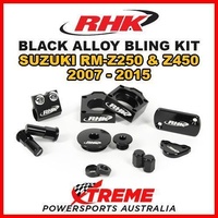 RHK MX BLACK ALLOY BLING KIT for Suzuki RMZ 250 450 RM Z250 Z450 2007-2015 DIRTBIKE
