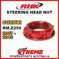 RHK MX STEERING HEAD STEM NUT RED for Suzuki RMZ250 RM-Z250 RM Z250 2007-2015 MOTO