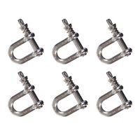 6-Pack Snap-D 10mm D Shackle 304 Stainless Steel Max Load 1070Kg Boat Trailer