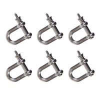 6-Pack Snap-D 12mm D Shackle 304 Stainless Steel Max Load 1670Kg Towing Trailer
