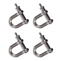 4-Pack Snap-D 17mm D Shackle 304 Stainless Steel Max Load 3000Kg Towing Trailer