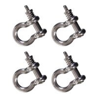 4-Pack Snap-D 19mm Bow Shackle 304 Stainless Steel Max Load 3000Kg Trailer