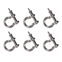 6-Pack Snap-D 8mm Bow Shackle 304 Stainless Steel Max Load 670Kg Towing Trailer