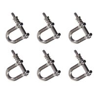 6-Pack Snap-D 8mm D Shackle 304 Stainless Steel Max Load 670Kg Towing Trailer
