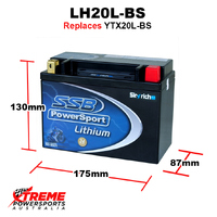 SSB 12V 500 CCA LH20L-BS HD 1690 FXDWG DYNA WIDE GLIDE 2012-2016 SSB Lithium Battery