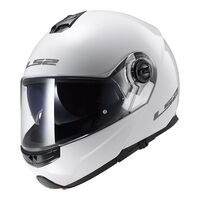 LS2 FF325 Strobe Gloss White Flip Front Full-Face Road Helmet