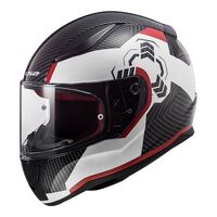 LS2 FF353 Rapid Ghost White/Black/Red Full-Face Road Helmet