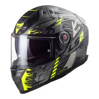 LS2 FF811 Vector II Techbot Matte Titanium/Hi-Vis Yellow Full-Face Road Helmet