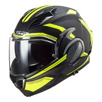 LS2 FF900 Valiant II Revo Matte Black/Hi-Vis Yellow Flip Front Road Helmet