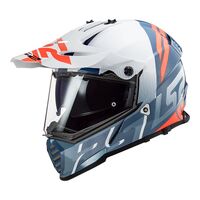 LS2 MX436 Pioneer Evo Evolve White / Cobalt Blue / Orange Adventure Helmet