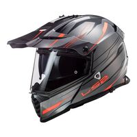 LS2 MX436 Pioneer Evo Knight Titanium / Fluro Orange Adventure Helmet
