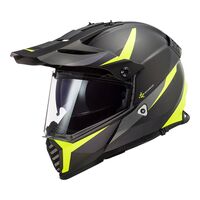LS2 MX436 Pioneer Evo Router Matte Black / Hi-Vis Yellow Adventure Helmet
