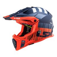 LS2 MX437 Fast Evo Xcode Matte Blue / Orange Off Road Helmet