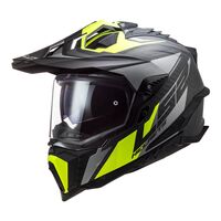 LS2 MX701 Explorer Carbon Focus Matte Titanium / Hi-Vis Yellow Adventure Helmet