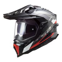 LS2 MX701 Explorer Carbon Frontier Titanium / Red Adventure Helmet
