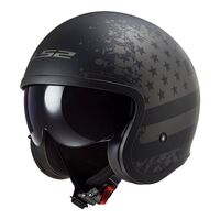LS2 OF599 Spitfire Black Flag Matte Black / Titanium Road Helmet