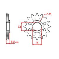 MTX 14 Tooth Hornet Front Sprocket for BETA RR480 4T 2015-2018