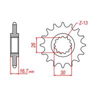 MTX 16 Tooth Front Sprocket for Honda CB650F 2014-2019