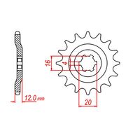 MTX 14 Tooth Front Sprocket for Yamaha AG100 1970-2017
