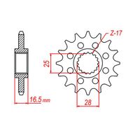 MTX 16 Tooth Front Sprocket for KTM 990 Super Duke 2004