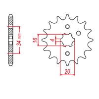 MTX 15 Tooth Front Sprocket for Yamaha YZ80 1981-1982