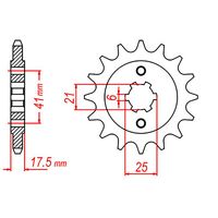 MTX 15 Tooth Front Sprocket for Honda GB500 TT 1989-1991