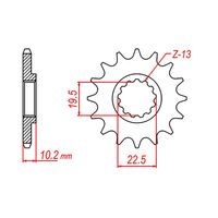 MTX 13 Tooth Front Sprocket for Suzuki DR200S 2012-2022