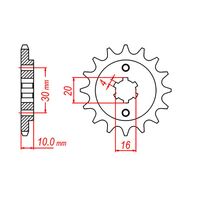 MTX 14 Tooth Front Sprocket for Husqvarna WR125 1995-1997