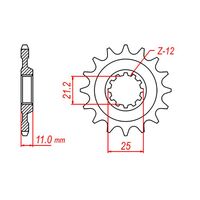 MTX 12 Tooth Front Sprocket for Husqvarna TC250 2006-2008