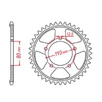 MTX 42 Tooth Rear Sprocket for Honda CRF1000L Africa Twin ADV Sports DCT 2018-2019