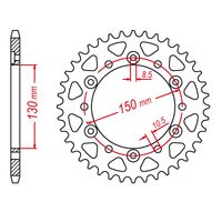 MTX 46 Tooth Rear Sprocket for Honda NX650 Dominator 1995-1997