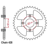 MTX 45 Tooth Rear Sprocket for Honda CT110 1980-2014