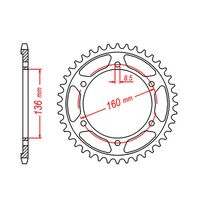 MTX 45 Tooth Rear Sprocket for Husqvarna TR650 Strada ABS 2015