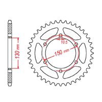 MTX 45 Tooth Rear Sprocket for Yamaha FZ6R SE 2013