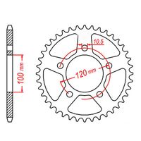 MTX 40 Tooth Rear Sprocket for Aprilia 650 Pegaso Trail 2006-2010