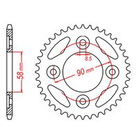 MTX 37 Tooth Rear Sprocket for Honda MSX125 Grom 2014-2023