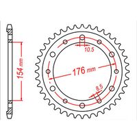 MTX 44 Tooth Rear Sprocket for Honda CB1000RA ABS 2009-2013